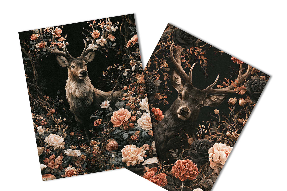 Dark Fantasy Deer Journal Paper, a Background Graphic by BusyDaydesign (Photo 6 of 7)