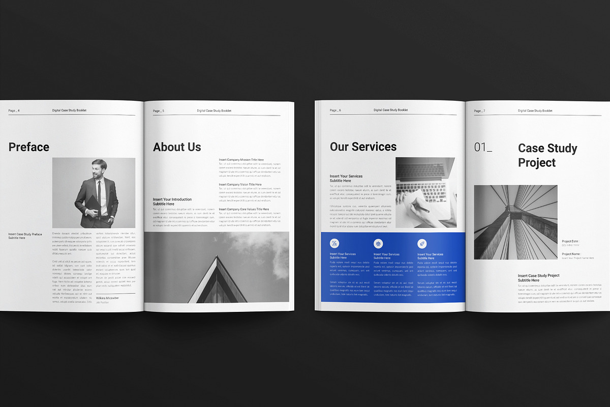 Digital Case Study Booklet Template, a Brochure Template by E-Type (Photo 3 of 7)