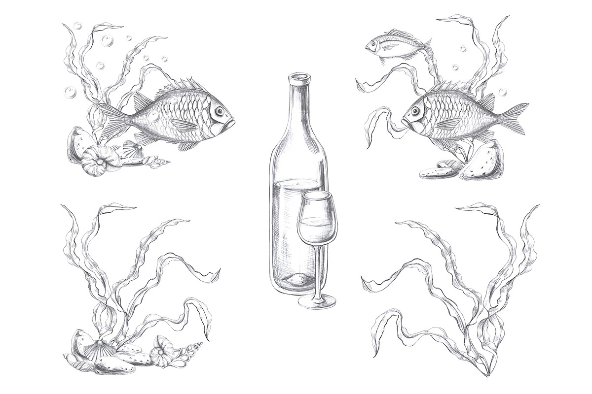 Underwater world, pencil graphics, an Animal Illustration by SvetLana (Photo 4 of 15)