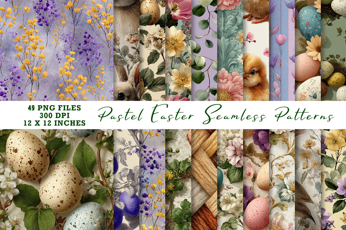 Pastel Easter Watercolor Seamless, a Pattern Graphic by CreationArt (Photo 1 of 7)
