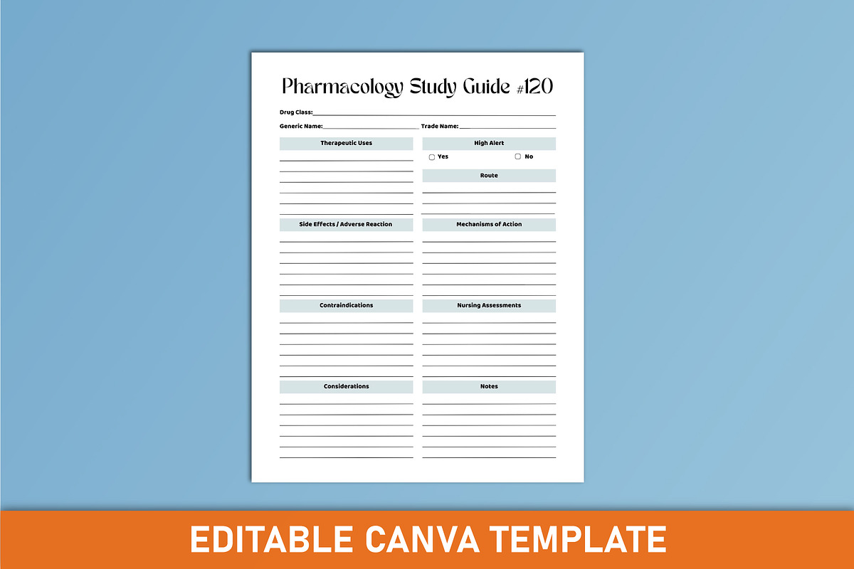 Nursing Pharmacology Notebook Canva, a Stationery Template by Mustafiz (Photo 4 of 4)