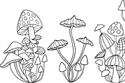 Mushrooms - color and outline, an Illustration by Valeri Nick (Thumbnail 3 of 6)