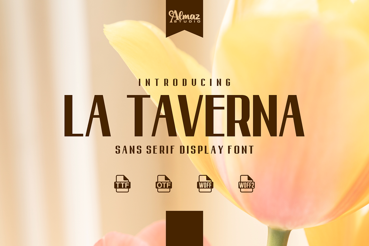 La Taverna, a Sans Serif Font by almazstudio (Photo 1 of 7)