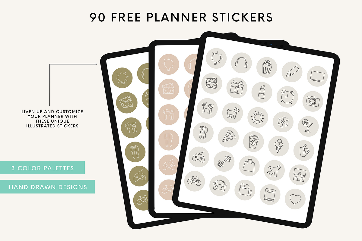 Undated Digital Life Planner iPad, a Templates & Theme by HoneyGlowStudioCo (Photo 8 of 9)
