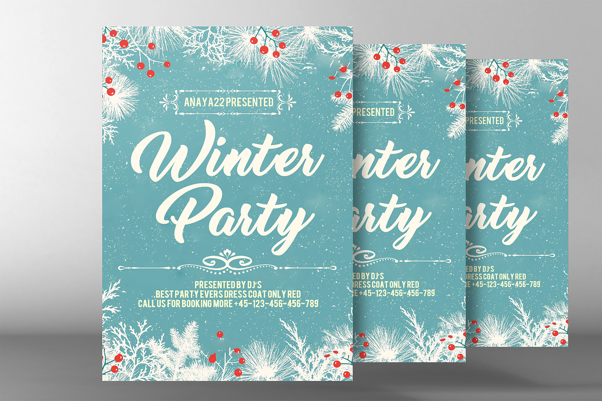 Winter Party Flyer Template, a Flyer Template by graphicforest (Photo 3 of 3)