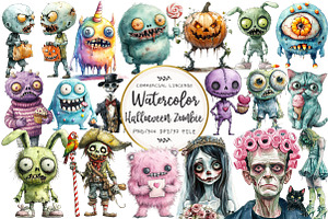 Halloween Zombie Clipart, an Illustration by OK Design