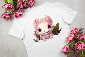 Cute Axolotl Sublimation Clipart Bun