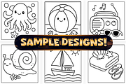 Easy Summer Season Coloring Pages, a Seasonal Illustration by Craftsbeefy (Thumbnail 3 of 4)