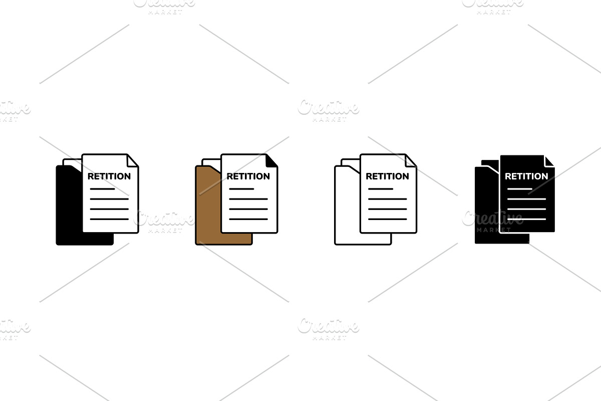 Four different icon styles showing, an Object Illustration by skripnikbb