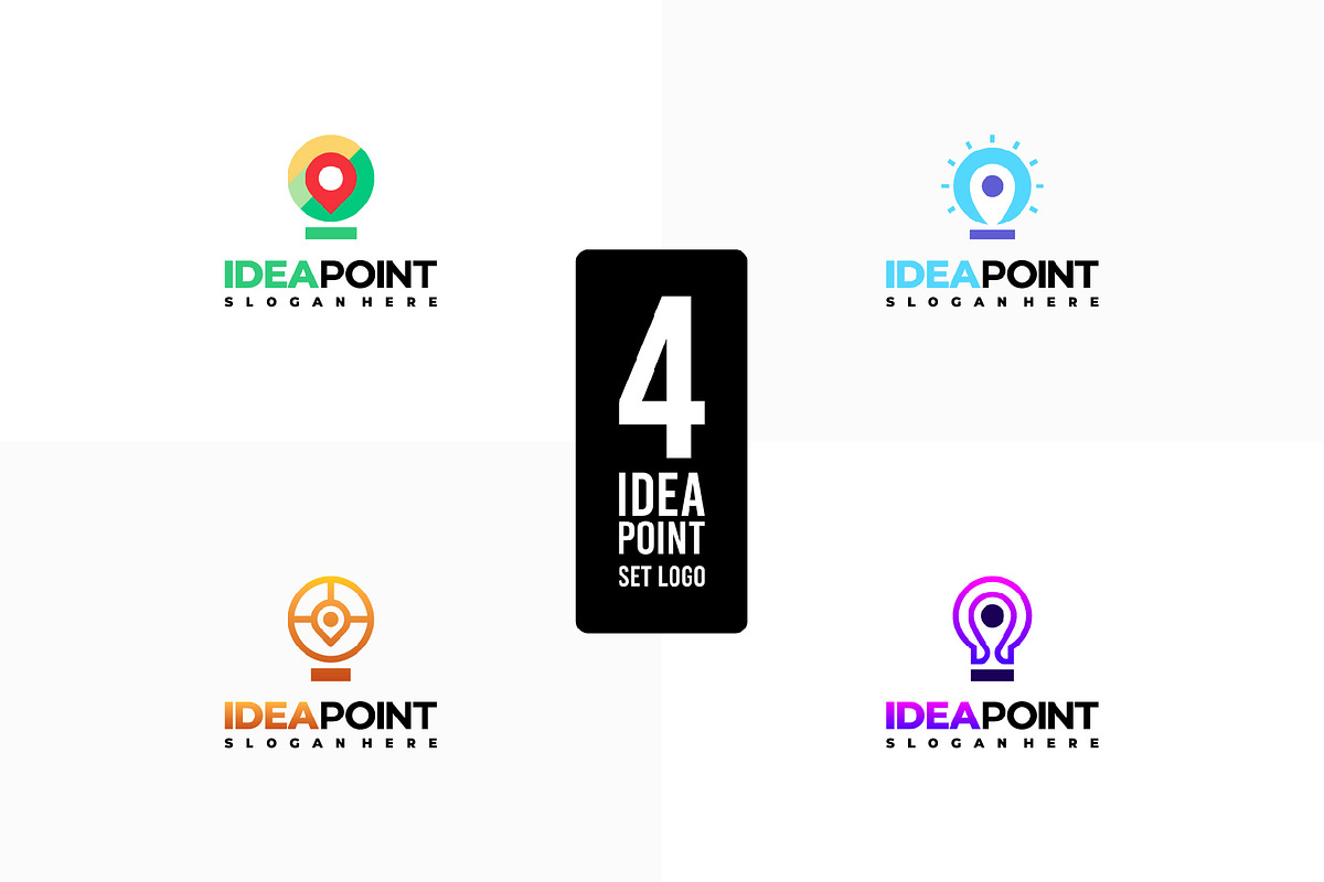 Set of Idea point logo designs, a Branding & Logo Template by Lucky Creative (Photo 1 of 5)