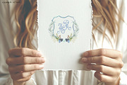 Script monogram blue letters, a Decorative Illustration by GrafikBoutique (Thumbnail 3 of 3)