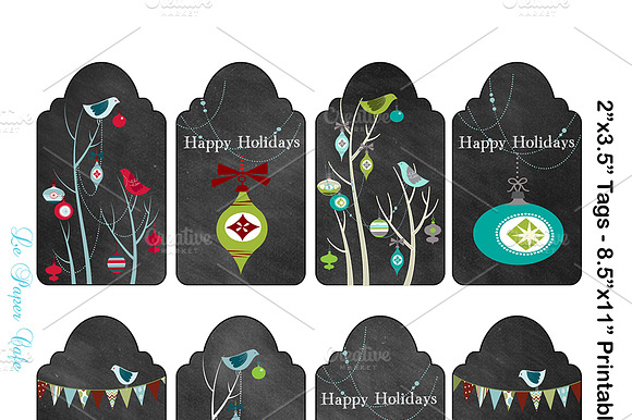 Digital Christmas Tags 2"x3.5"