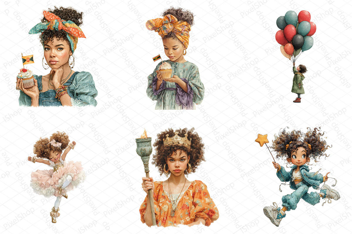 Little Girl Juneteenth Clipart, an Illustration by DreamPrint404 (Photo 3 of 5)