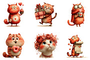 valentine cat clipart, an Illustration by CreationArt (Thumbnail 5 of 5)