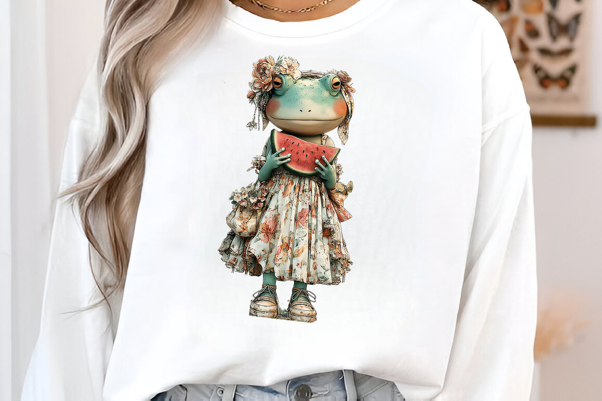 Whimsical Summer Frog Clipart, an Illustration by SinaCreation (Photo 10 of 11)