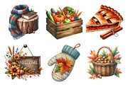 Watercolor Autumn Splendor Clipart, an Illustration by Daily.Designs (Thumbnail 3 of 5)