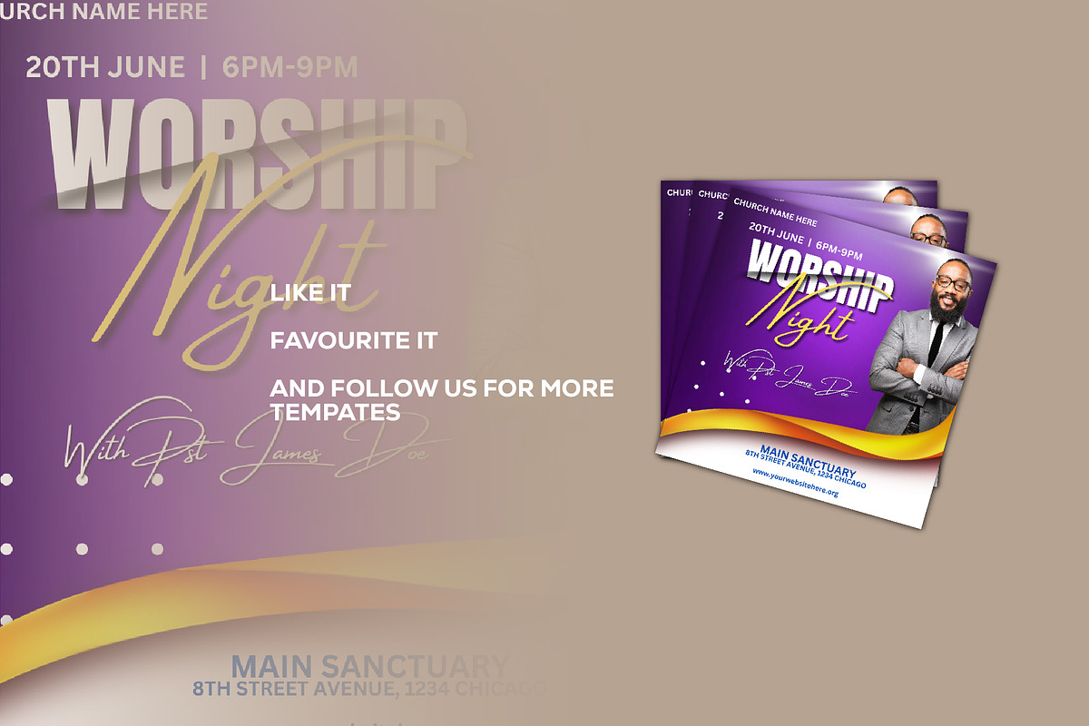 Church Flyer Canva Template, a Social Media Template by Sipi_Graphics (Photo 3 of 3)