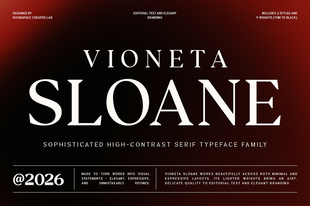Vioneta Sloane – Serif Font, a Serif Font by roomspace creative lab (Photo 1 of 14)