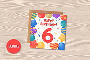 Happy Birthday Greeting Cards Square, a Card Template by AnnaViolet_store (Thumbnail 9 of 9)