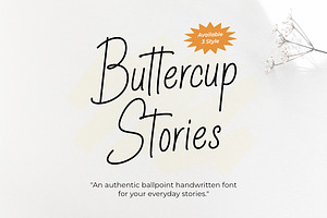 Buttercup Stories - Ballpoint Fonts