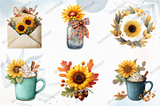 Autumn Sunflowers Clipart, a Graphic by designcity5 (Thumbnail 4 of 6)