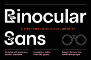 Binocular Sans Font Family, a Sans Serif Font by IRL by Outfit (Thumbnail 1 of 26)