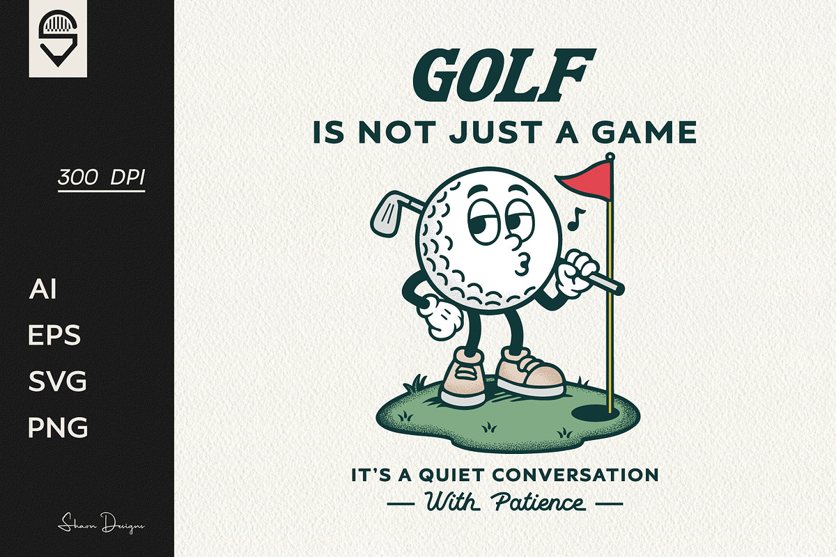 Retro Golf Ball Character T-Shirt, a Sport Illustration by shaondesigns (Photo 1 of 6)