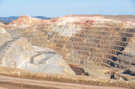 Riotinto mines in Huelva, open pit mining exploitation