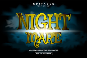 Nightmare 3D Editable Text Effect