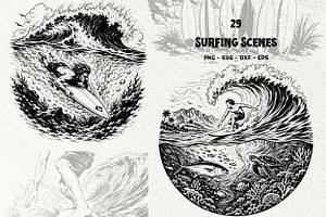Surfing Scenes Ocean Graphics, a Sport Illustration by DENIDigitalArtSudio