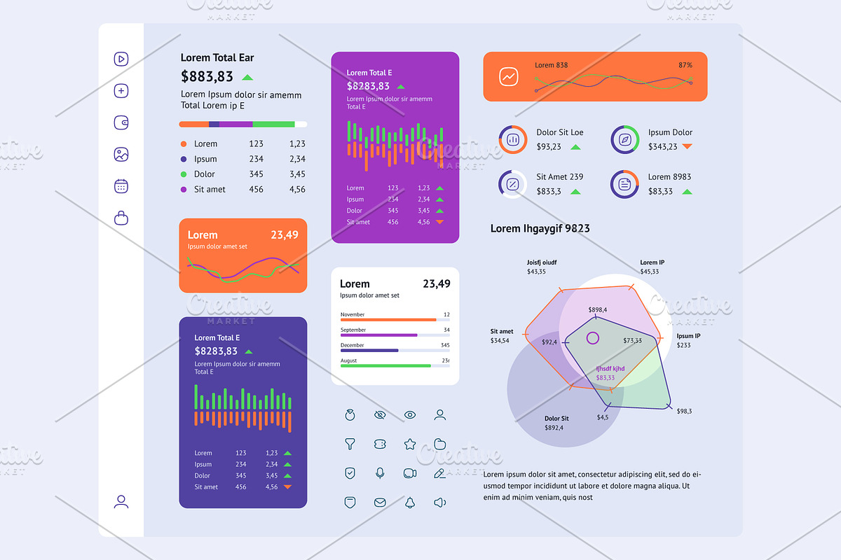 vector set of infographics, a Templates & Theme by fet