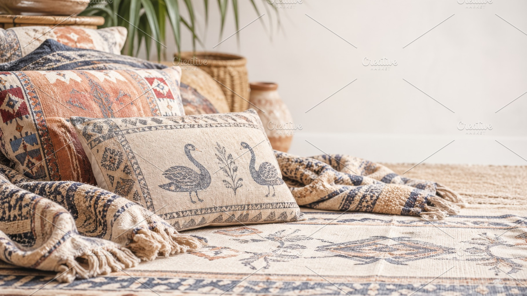 Bohemian interior with swans decor p, a Photo by Dvoevnore photos