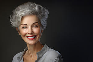 Happy cheerful positive old woman smiling wide and look straight on camera, a Person Photo by Lenor4ik