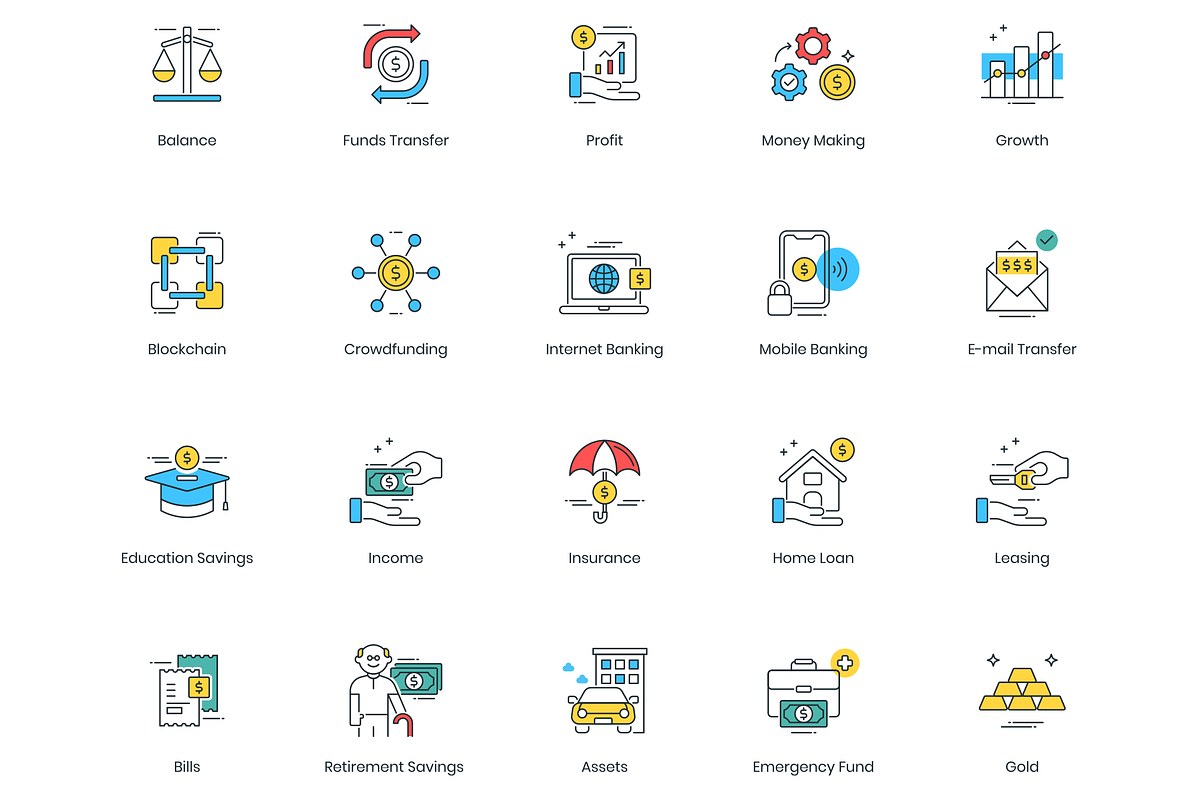 91 Fintech Modern Icons, an Icon by Flat Icons