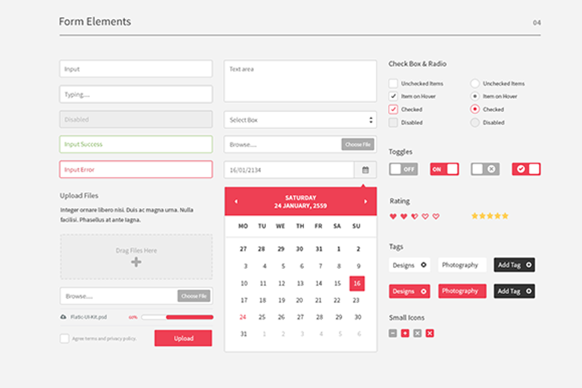 Reddy Flat Website UI, an UI Kit Template by Midnize Studio (Photo 4 of 5)
