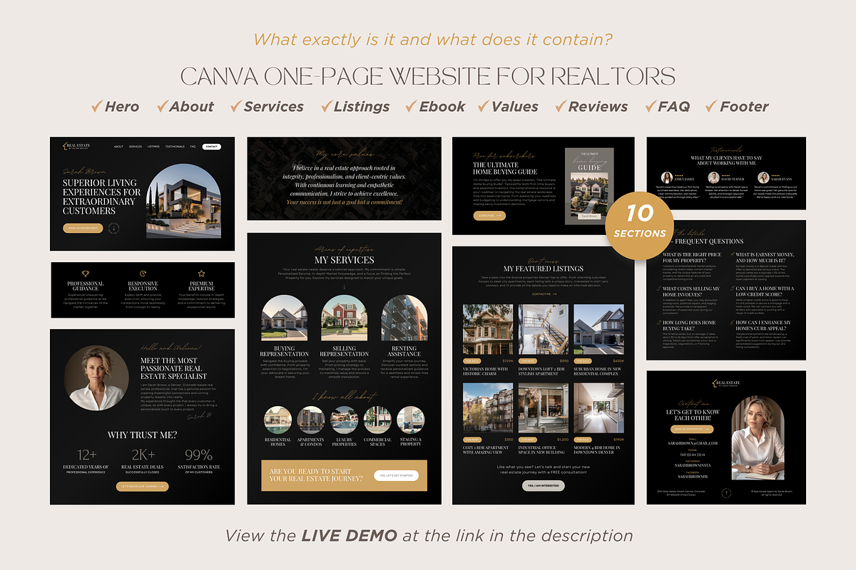 Real Estate Canva Website Template, a Landing Page Template by vectorocean