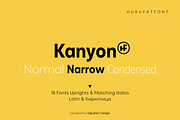 Kanyon Narrow, a Sans Serif Font by Hurufatfont (Thumbnail 1 of 11)