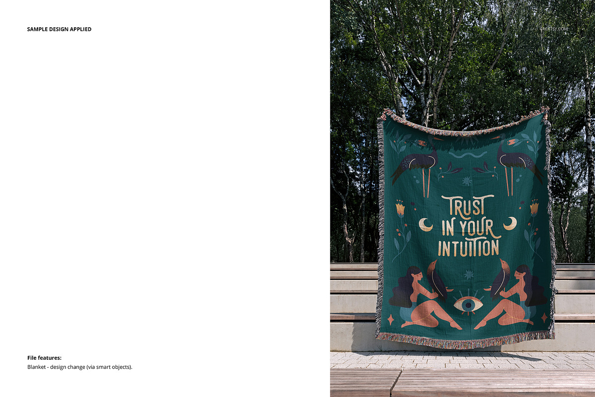 80x60 Jacquard Woven Blanket Mockup, a Merchandise Mockup by creatsy5 (Photo 4 of 12)