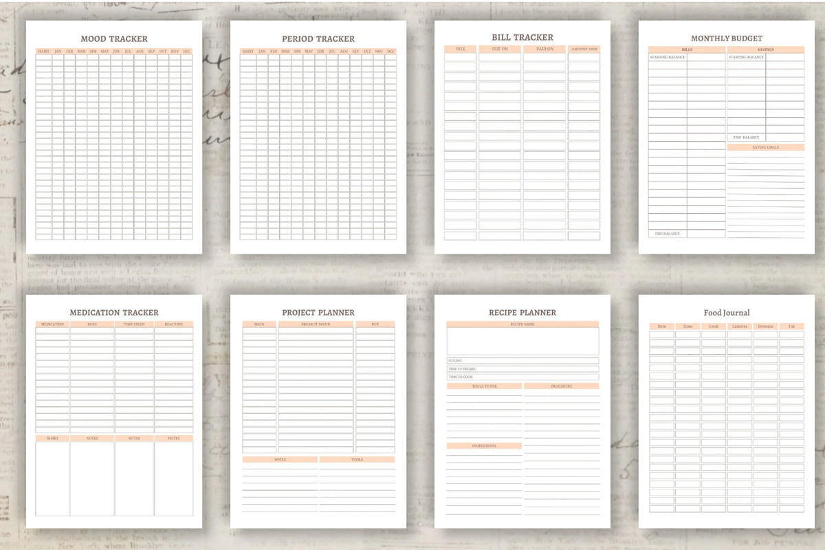 Printable Life Planner Template, a Stationery Template by Design House (Photo 3 of 9)