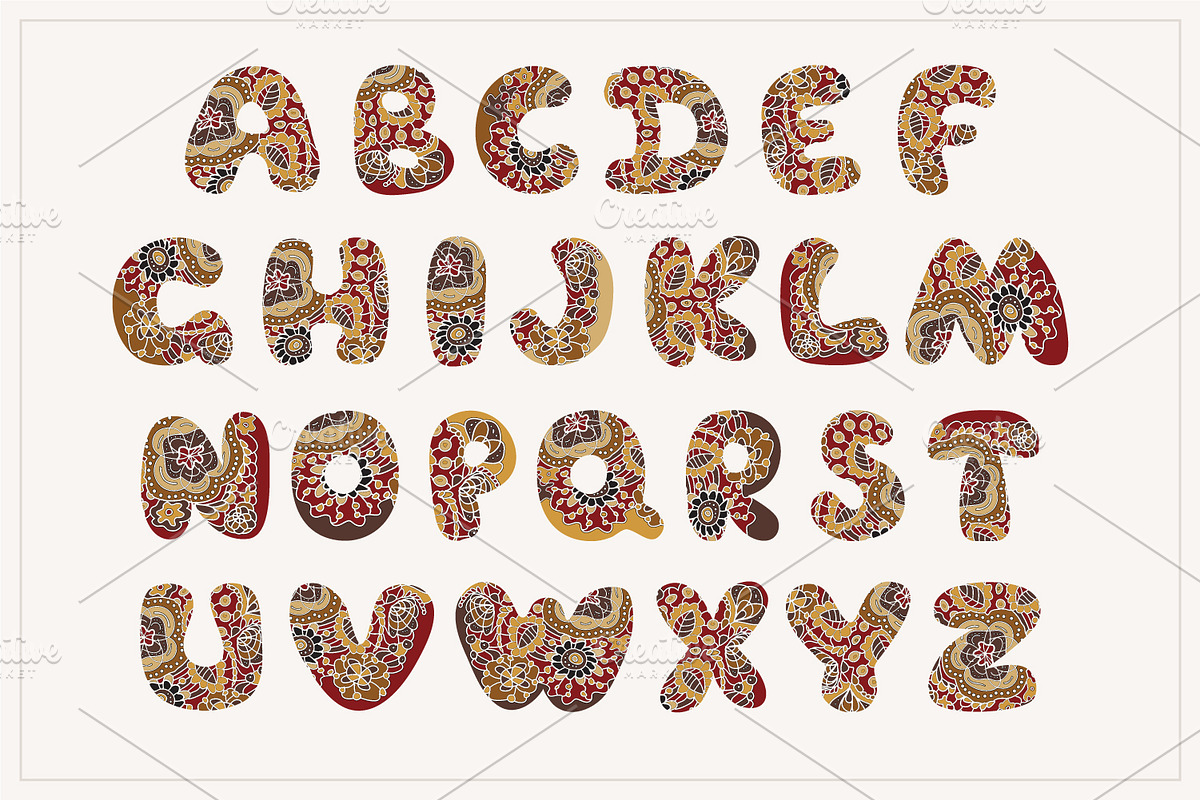 Flower Alphabet, an Object Graphic by MalinaShop (Photo 2 of 4)