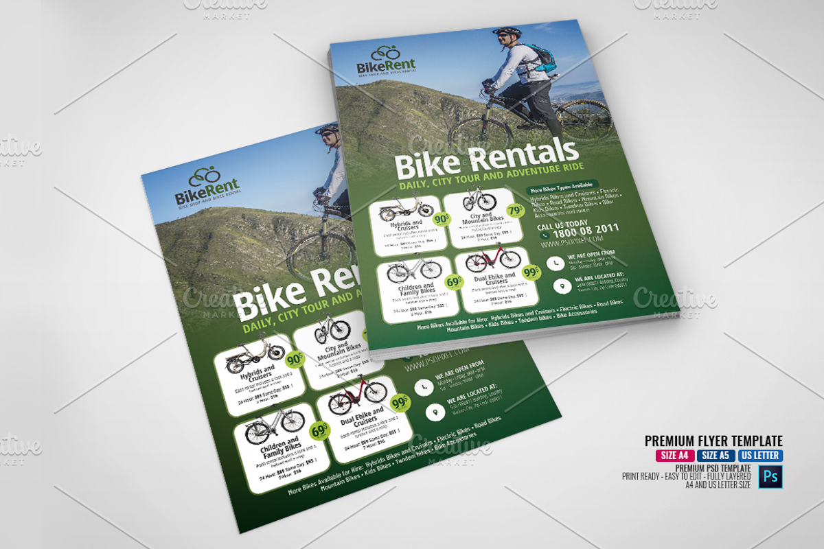 Bicycle Sales and Rentals Flyer, a Flyer Template by PSDPixel (Photo 4 of 5)