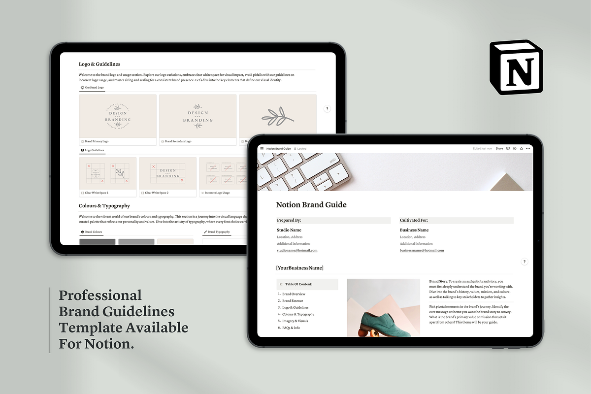 Notion Brand Guidelines Template, a Templates & Theme by Swyn.Studio (Photo 1 of 10)