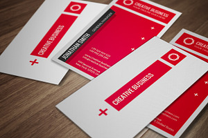 Red & White Business Card CM028