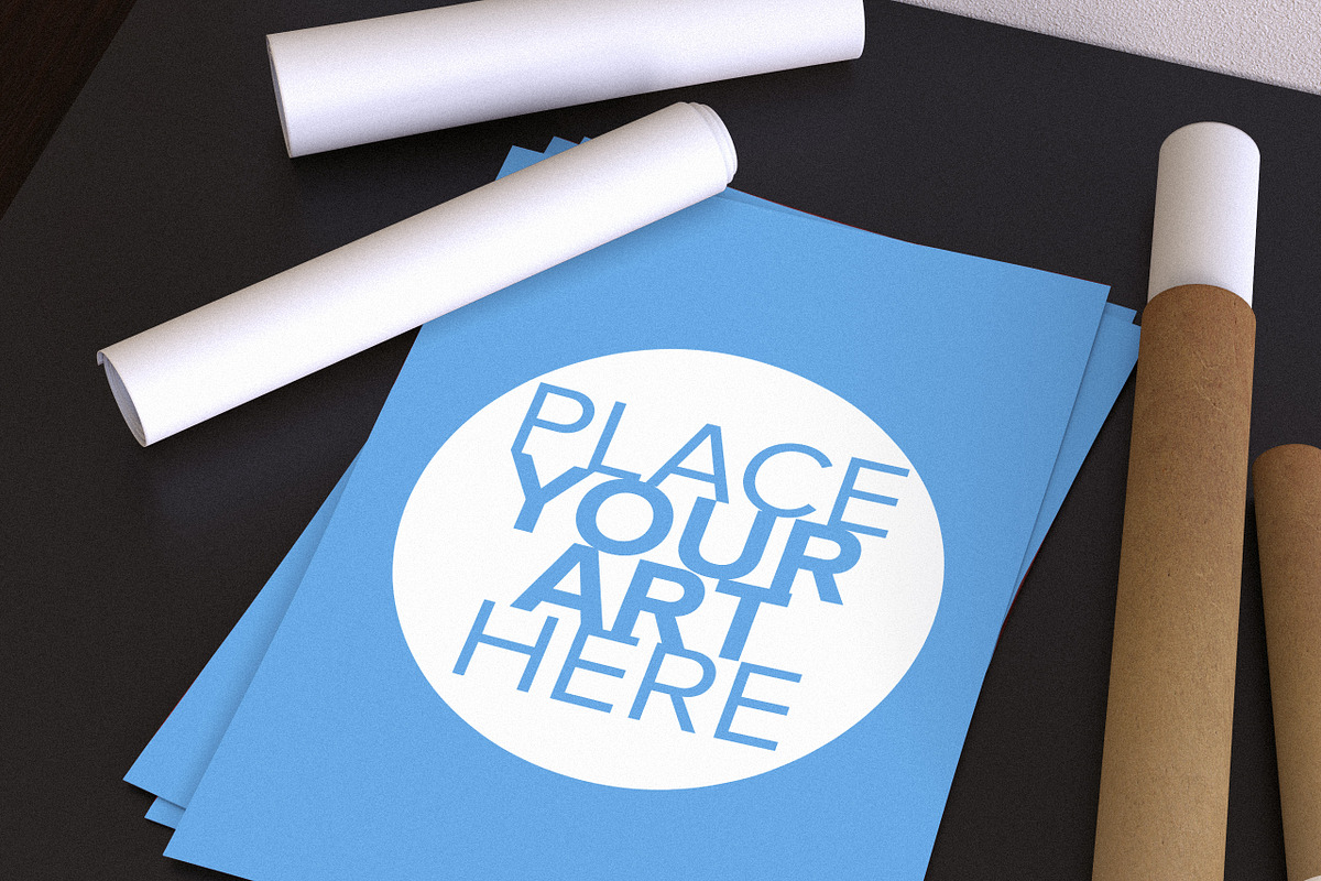 Desk Poster Mock-up, a Product Mockup by mockupbank (Photo 2 of 6)
