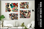 Women, Flowers and Butterflies, a Decorative Illustration by Digital Art Creations (Thumbnail 10 of 12)