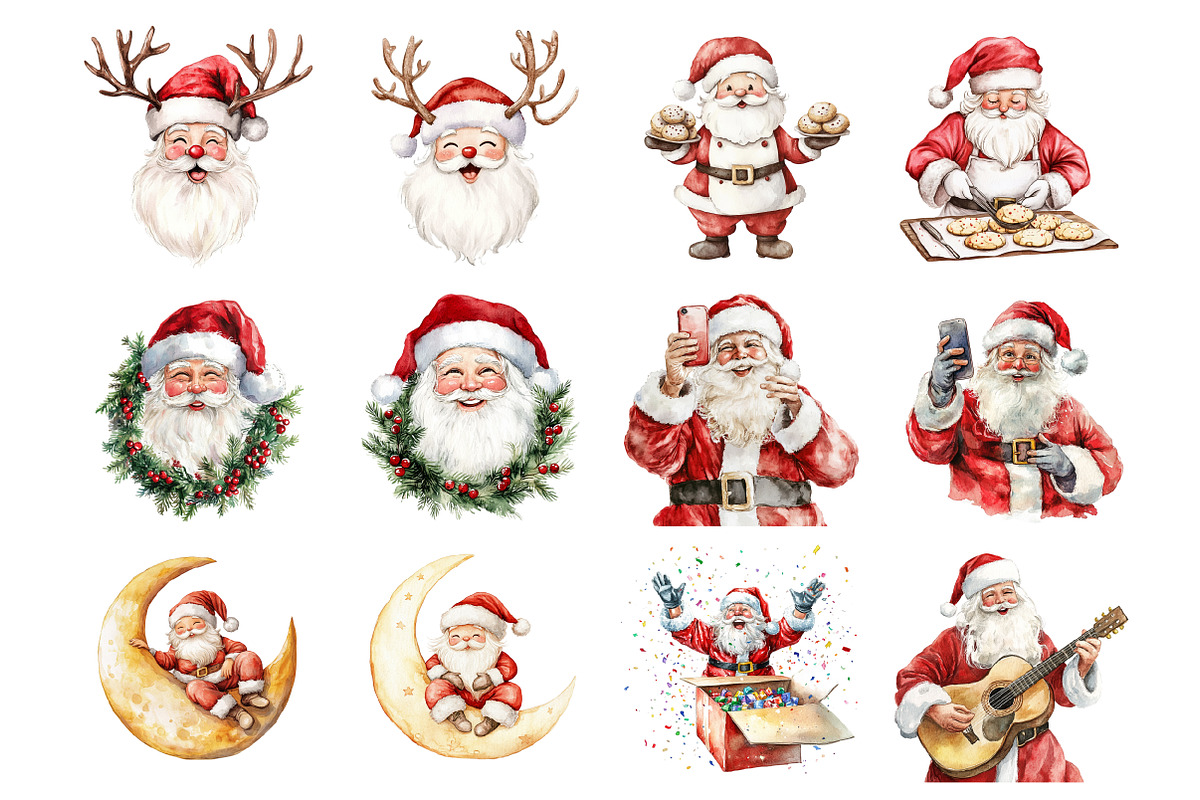 Funny Santa Clipart, an Illustration by Design Market (Photo 3 of 4)