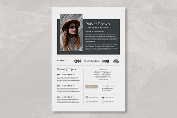 Parker Speaker Sheet Canva Template preview 3