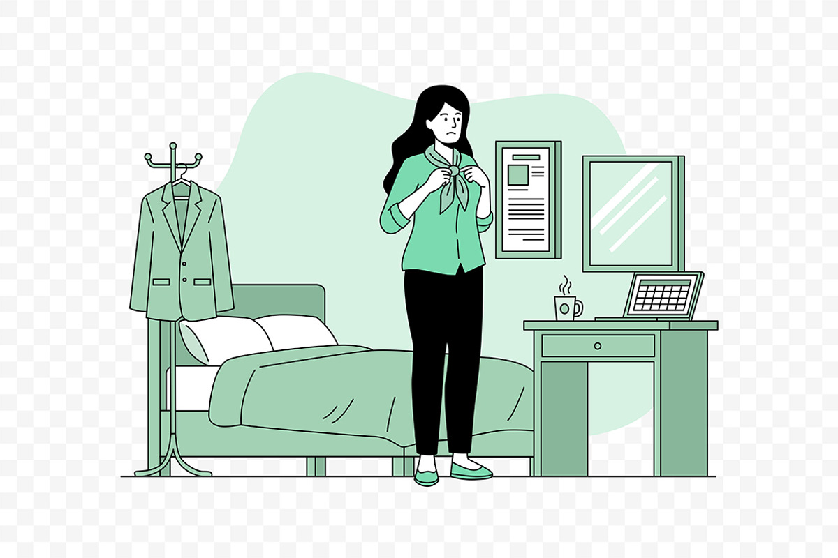 Girl Dressing Up for Work, a Person Illustration by Partikusi Design (Photo 3 of 3)