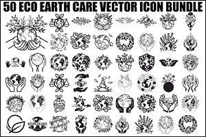 Eco Earth Care Vector Icon Bundle, an Illustration by Designs_River