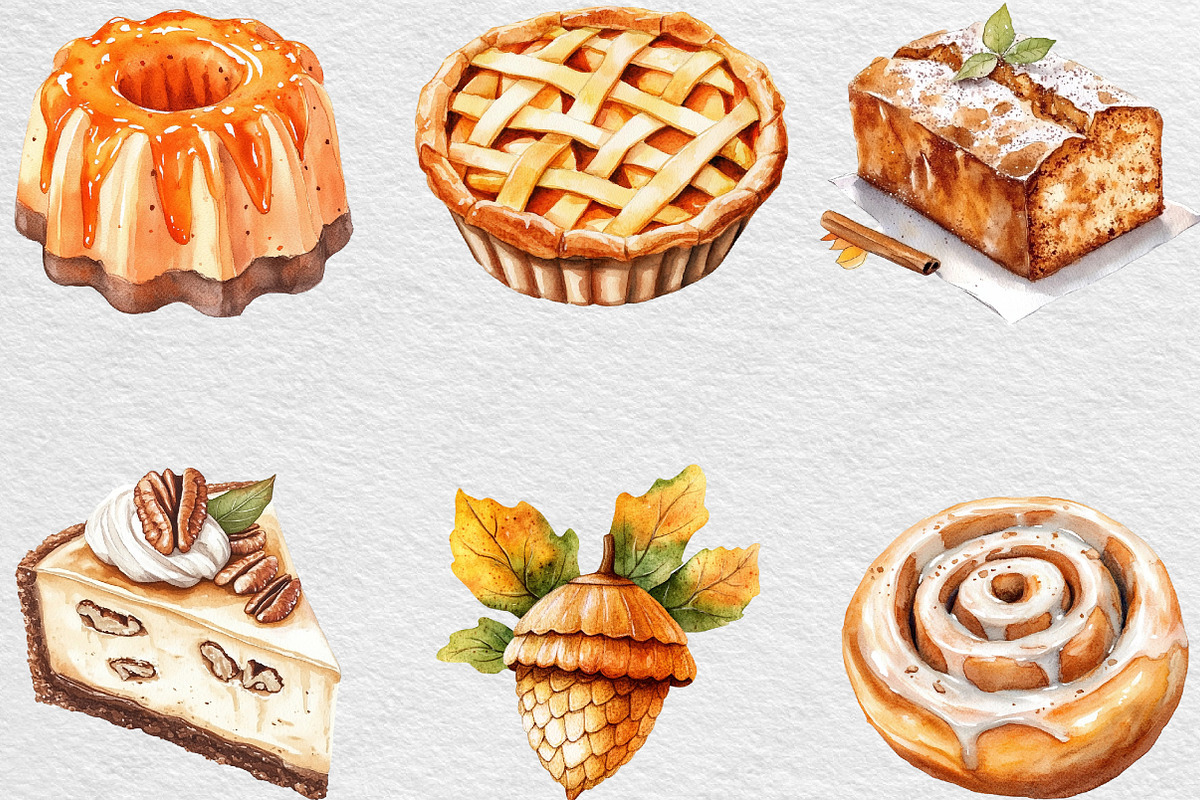 Autumn Dessert Sublimation Clipart, an Illustration by Black Bird Studio (Photo 2 of 6)